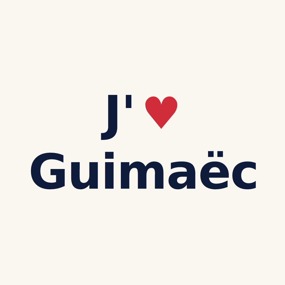 Tasse personnalisée Guimaëc — design J'aime Guimaëc