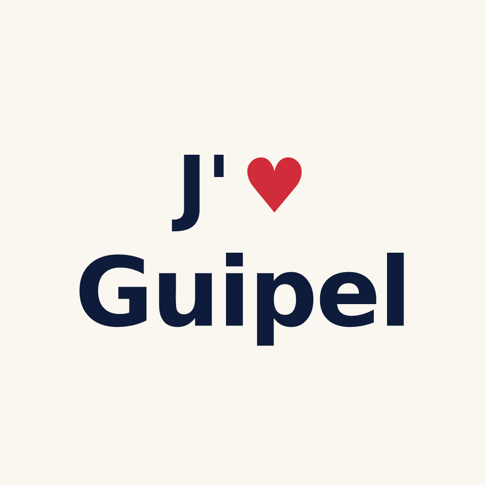 Tasse personnalisée Guipel — design « J'aime Guipel » imprimé sur la tasse