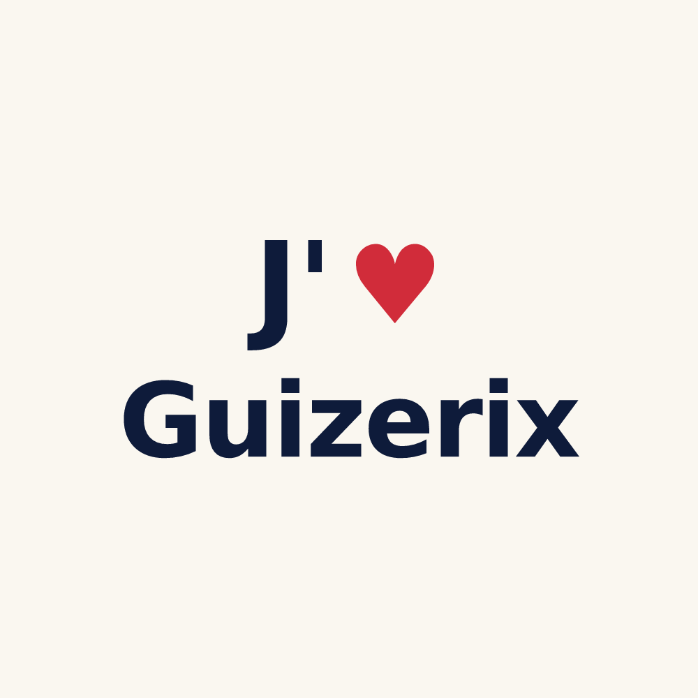 Tasse personnalisée Guizerix — design J'aime Guizerix