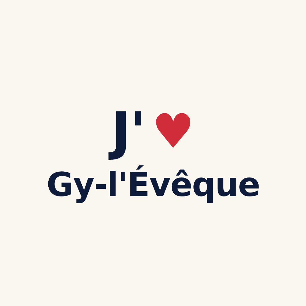 Tasse personnalisée Gy-l'Évêque — design J'aime Gy-l'Évêque