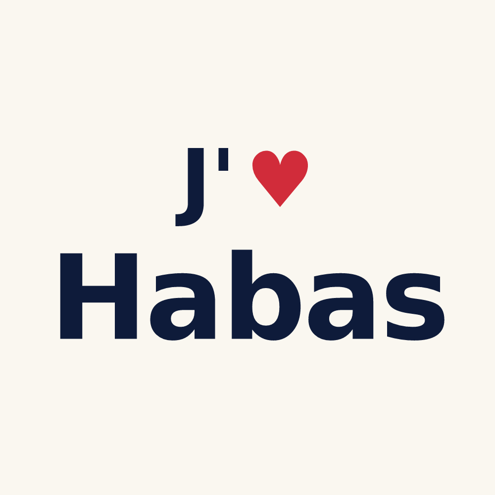 Tasse personnalisée Habas — design J'aime Habas