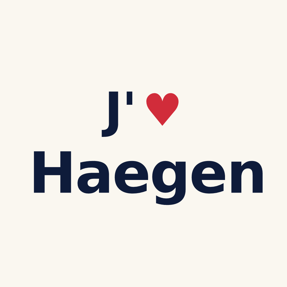 Tasse personnalisée Haegen — design J'aime Haegen