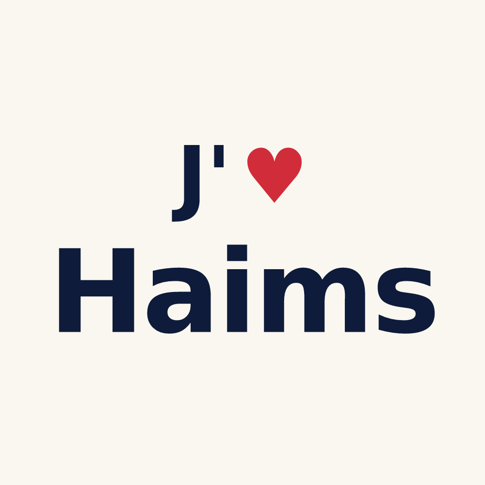 Tasse personnalisée Haims — design J'aime Haims