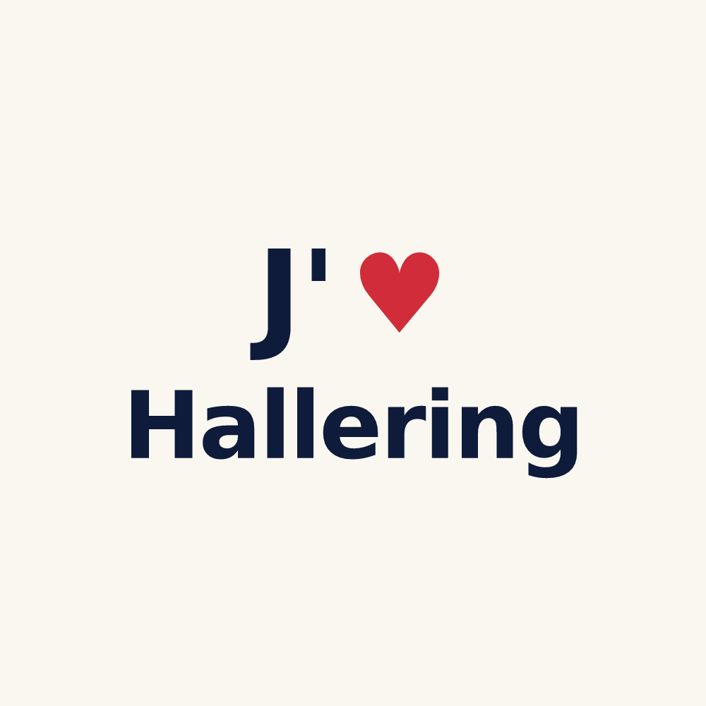 Tasse personnalisée Hallering — design J'aime Hallering