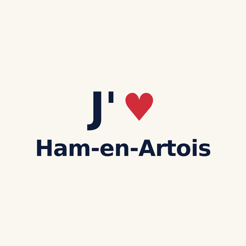 Tasse personnalisée Ham-en-Artois — design « J'aime Ham-en-Artois » imprimé sur la tasse