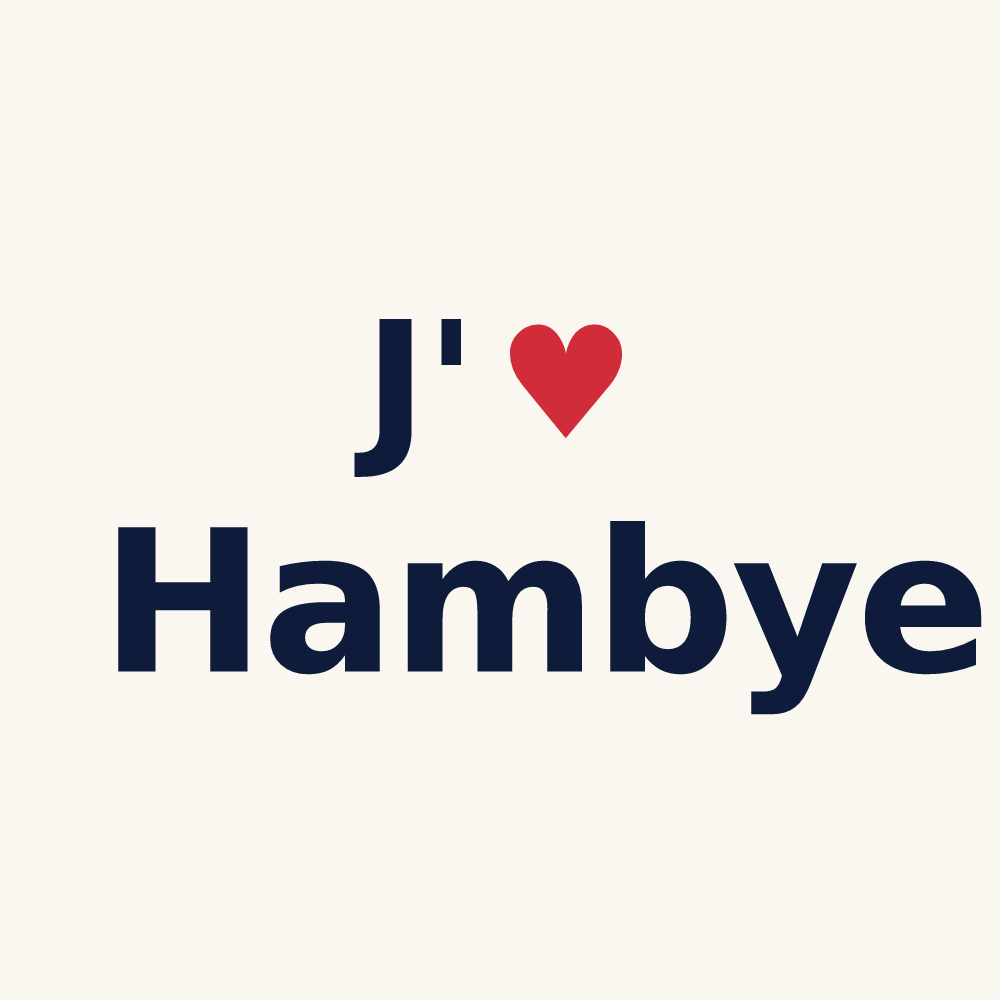 Tasse personnalisée Hambye — design J'aime Hambye
