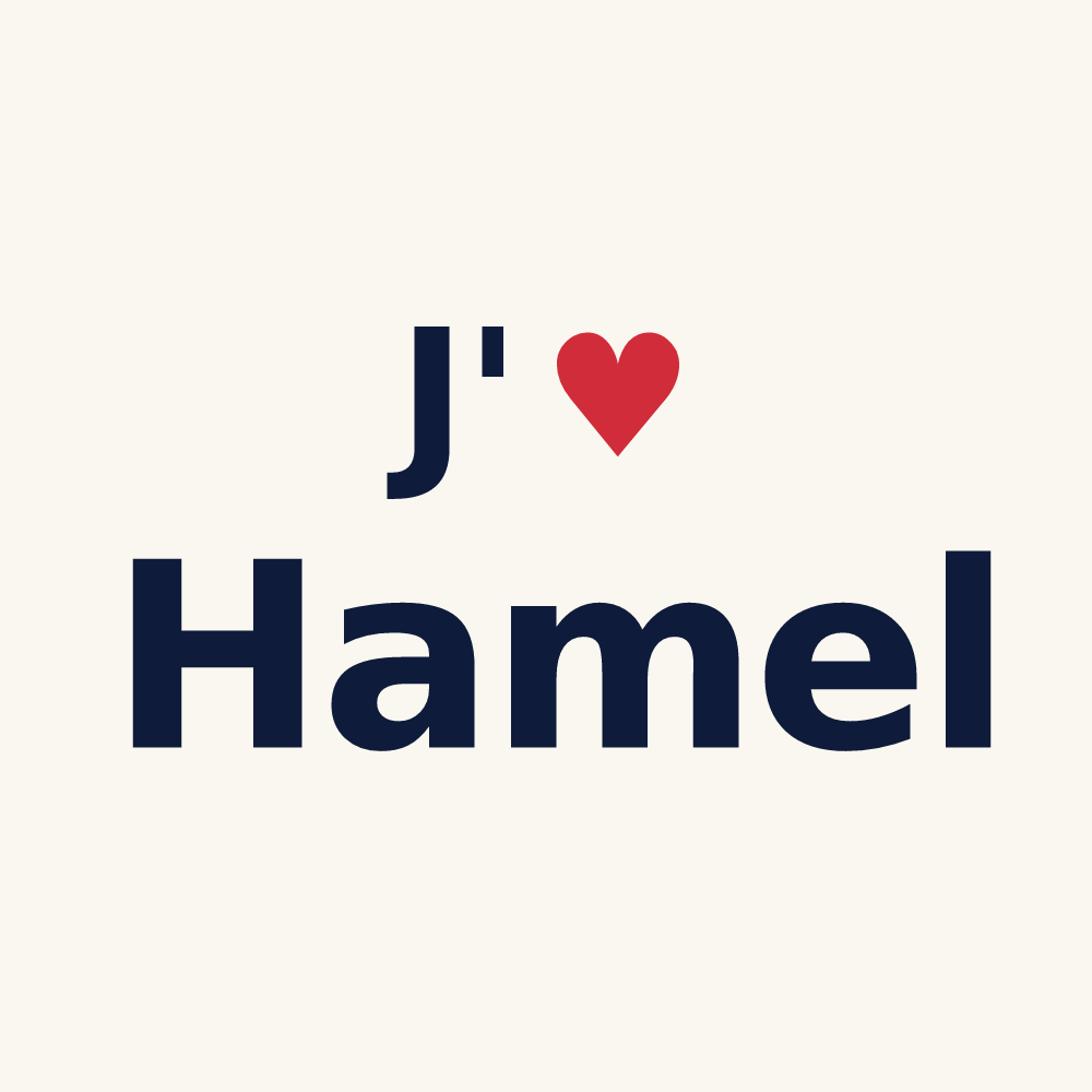 Tasse personnalisée Hamel — design « J'aime Hamel » imprimé sur la tasse