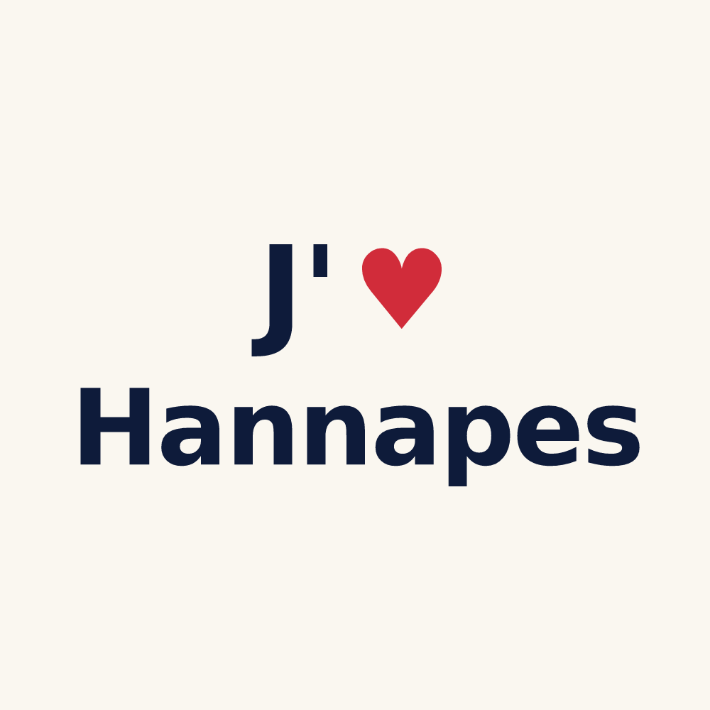 Tasse personnalisée Hannapes — design J'aime Hannapes