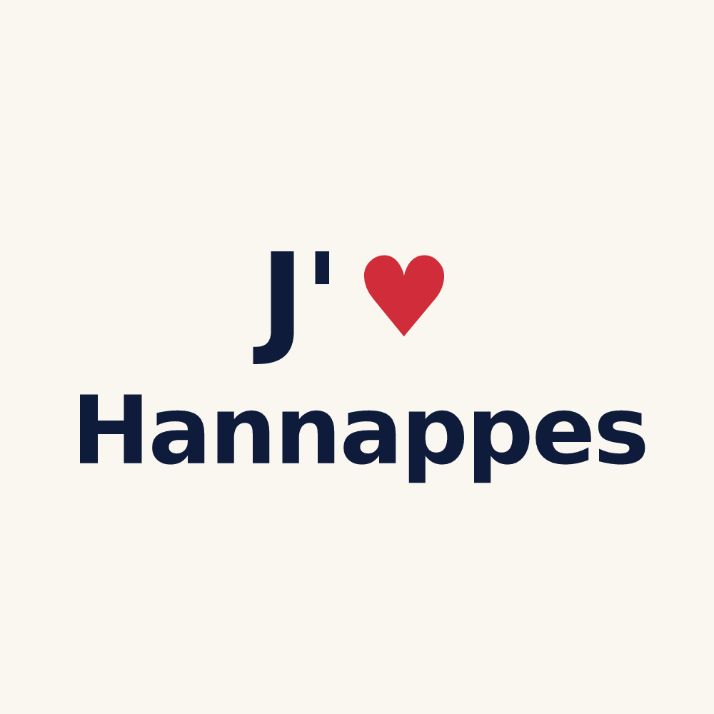 Tasse personnalisée Hannappes — design J'aime Hannappes