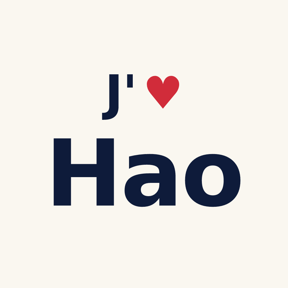 Tasse personnalisée Hao — design J'aime Hao