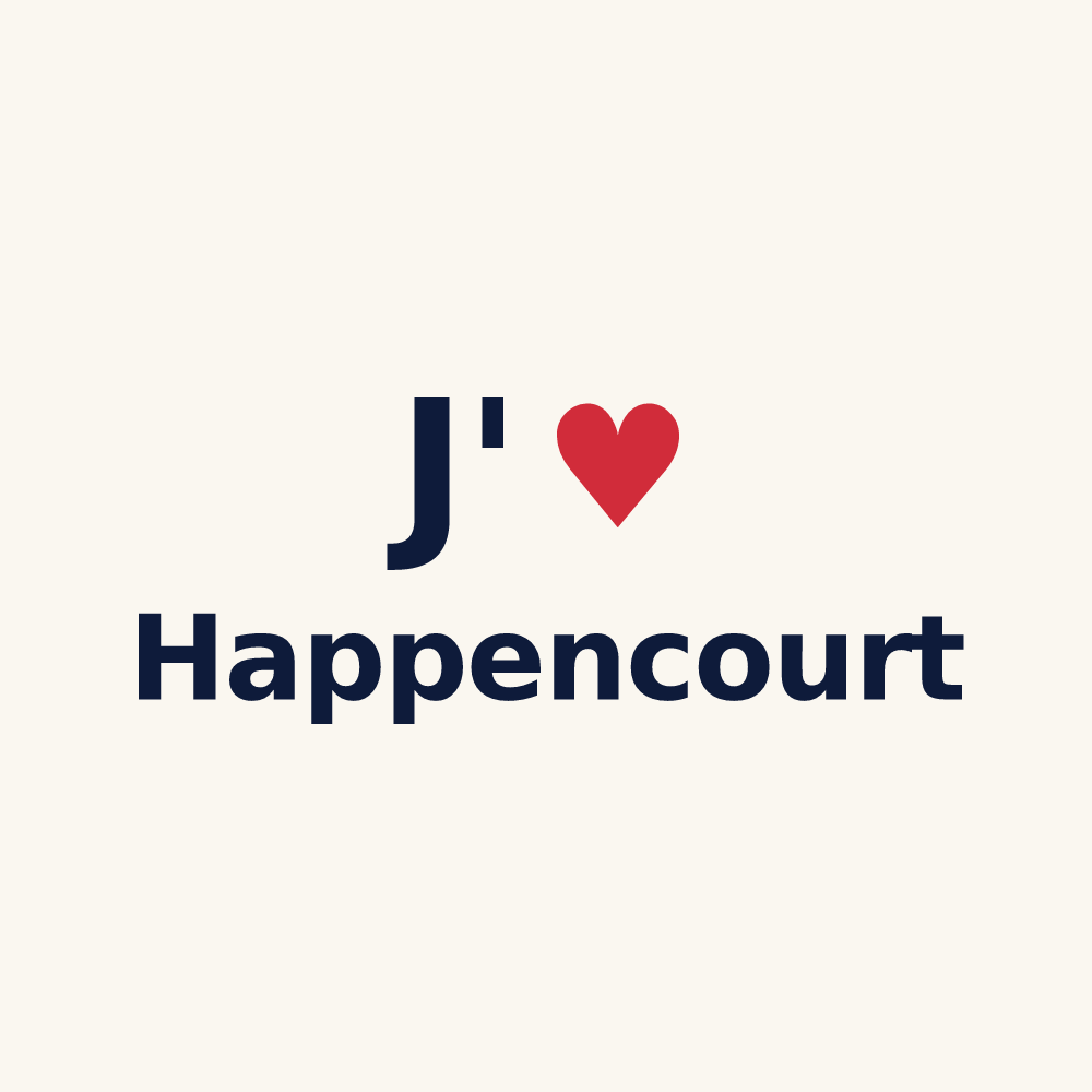 Tasse personnalisée Happencourt — design J'aime Happencourt