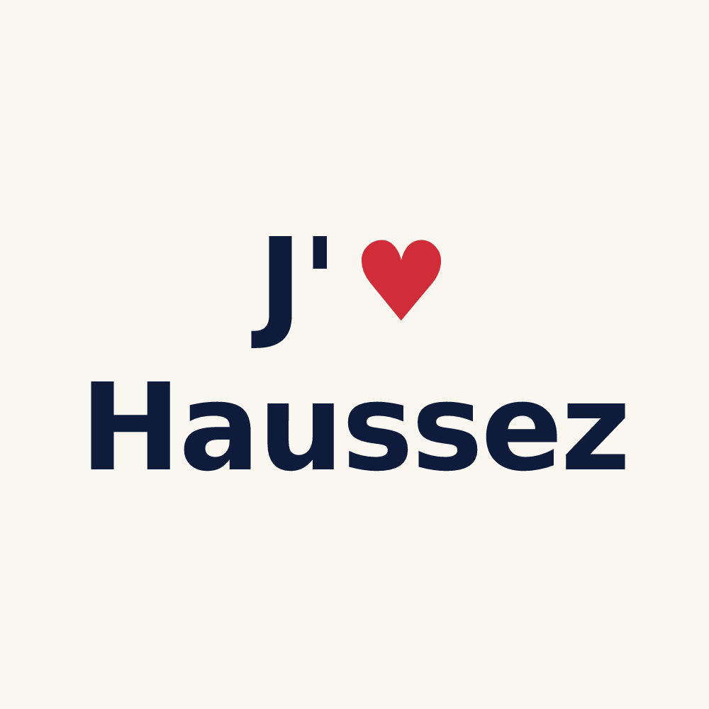 Tasse personnalisée Haussez — design « J'aime Haussez » imprimé sur la tasse