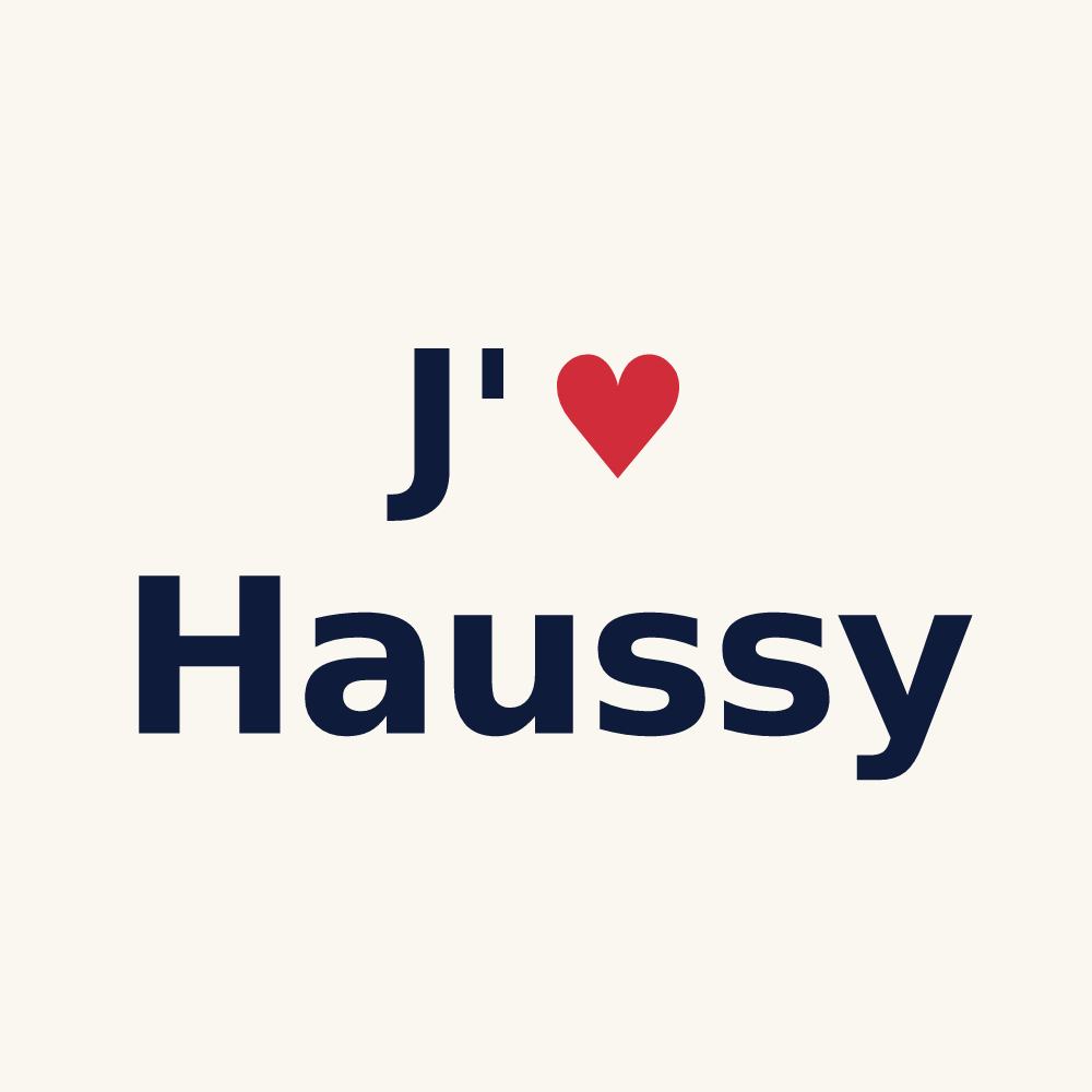 Tasse personnalisée Haussy — design J'aime Haussy