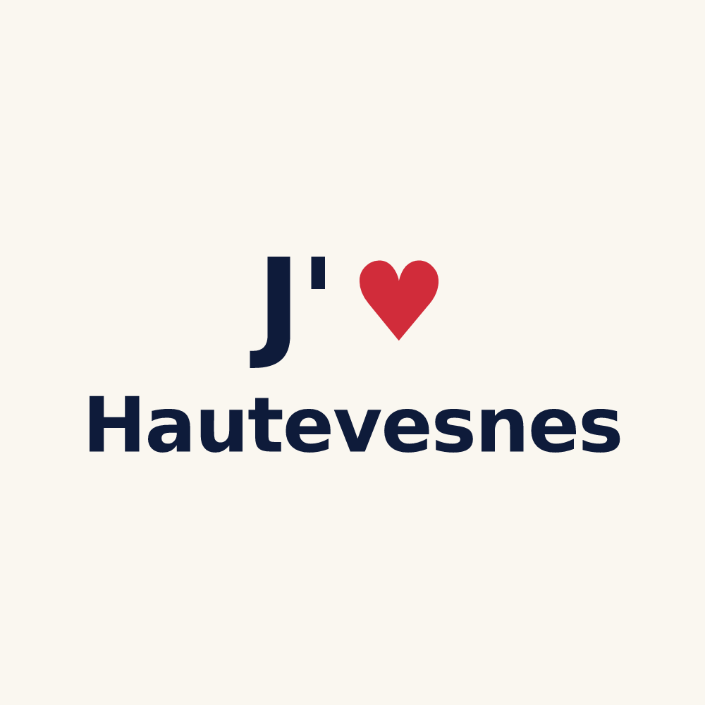 Tasse personnalisée Hautevesnes — design « J'aime Hautevesnes » imprimé sur la tasse