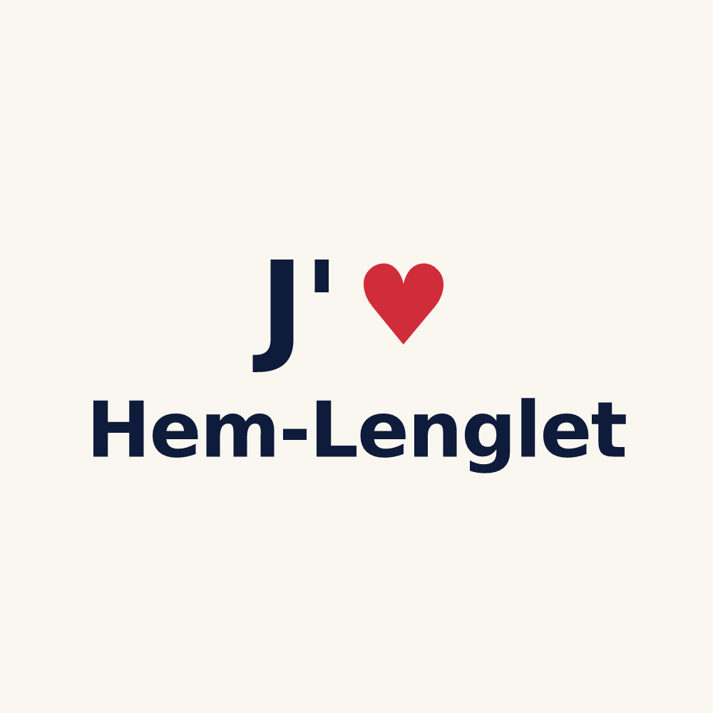 Tasse personnalisée Hem-Lenglet — design « J'aime Hem-Lenglet » imprimé sur la tasse