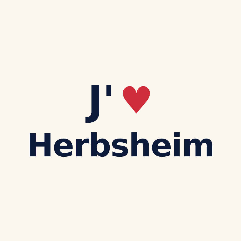 Tasse personnalisée Herbsheim — design « J'aime Herbsheim » imprimé sur la tasse