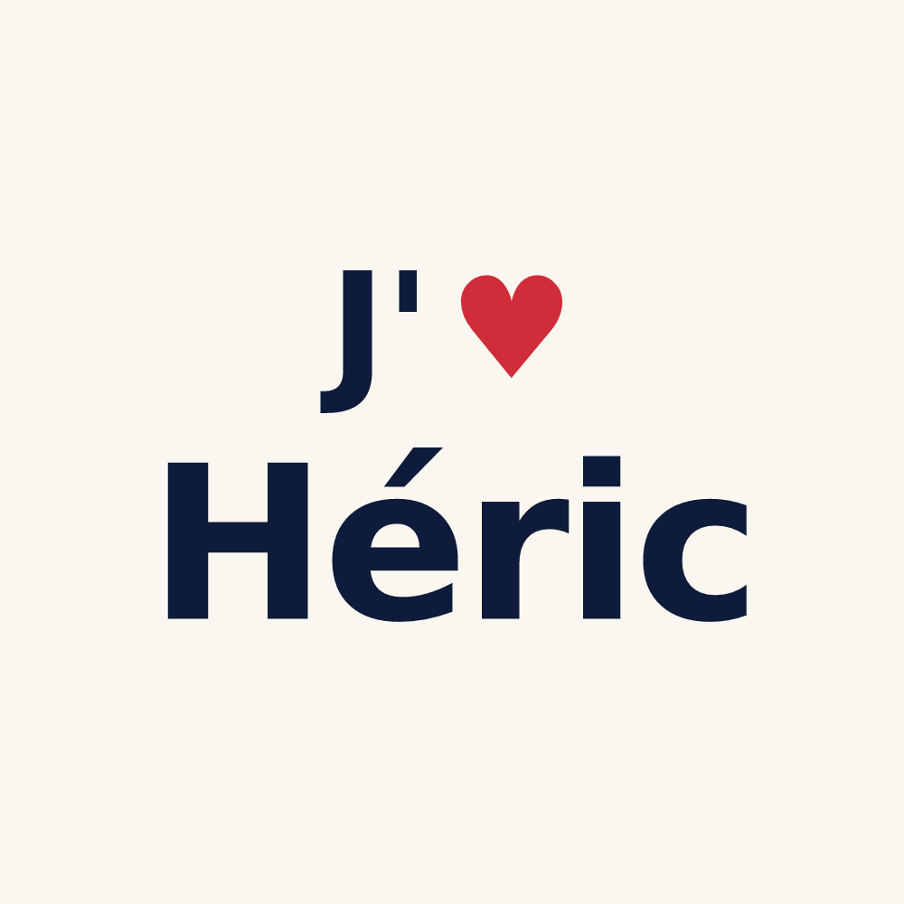 Tasse personnalisée Héric — design « J'aime Héric » imprimé sur la tasse