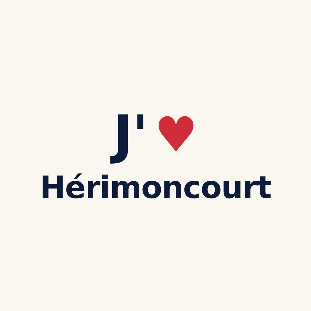 Tasse personnalisée Hérimoncourt — design « J'aime Hérimoncourt » imprimé sur la tasse