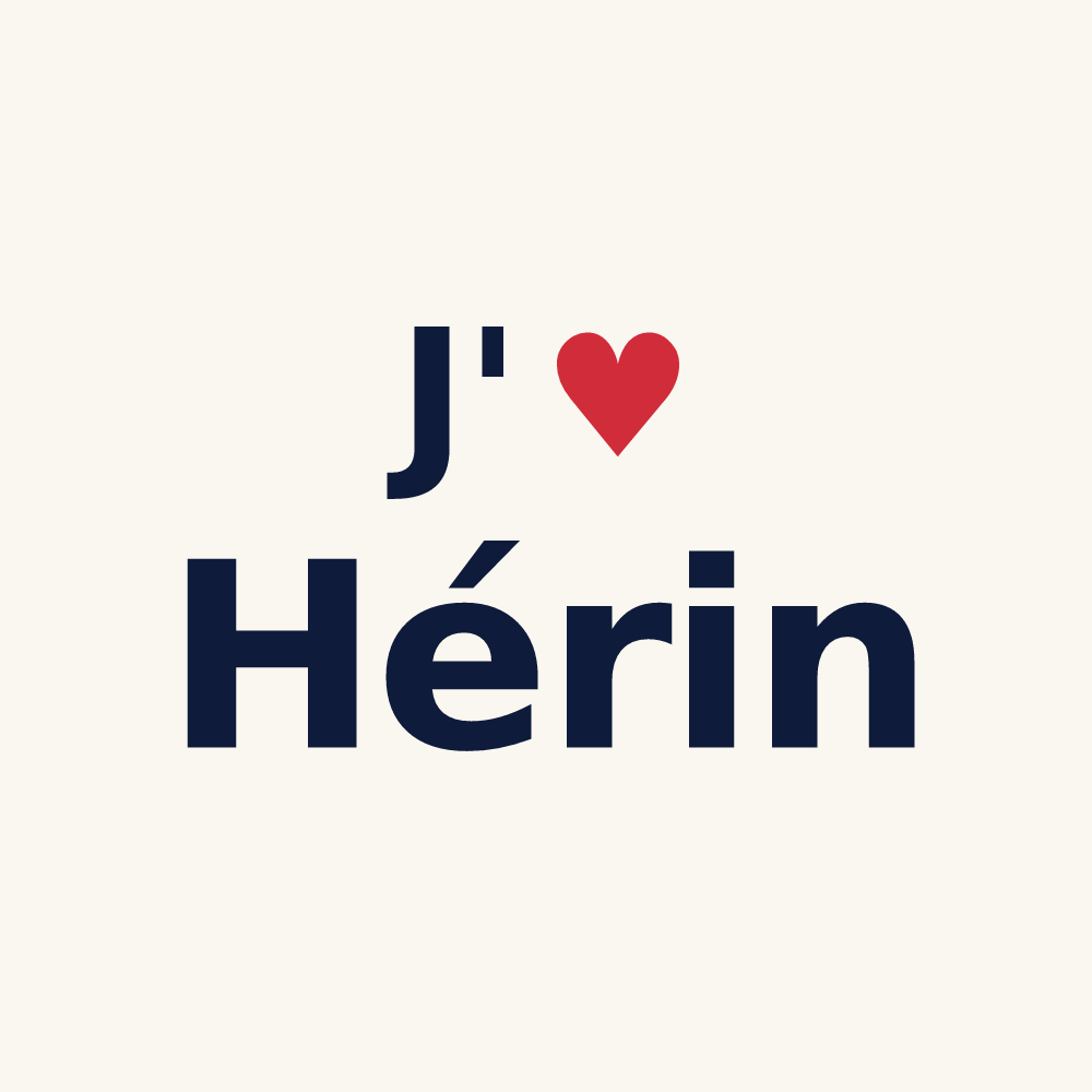 Tasse personnalisée Hérin — design « J'aime Hérin » imprimé sur la tasse