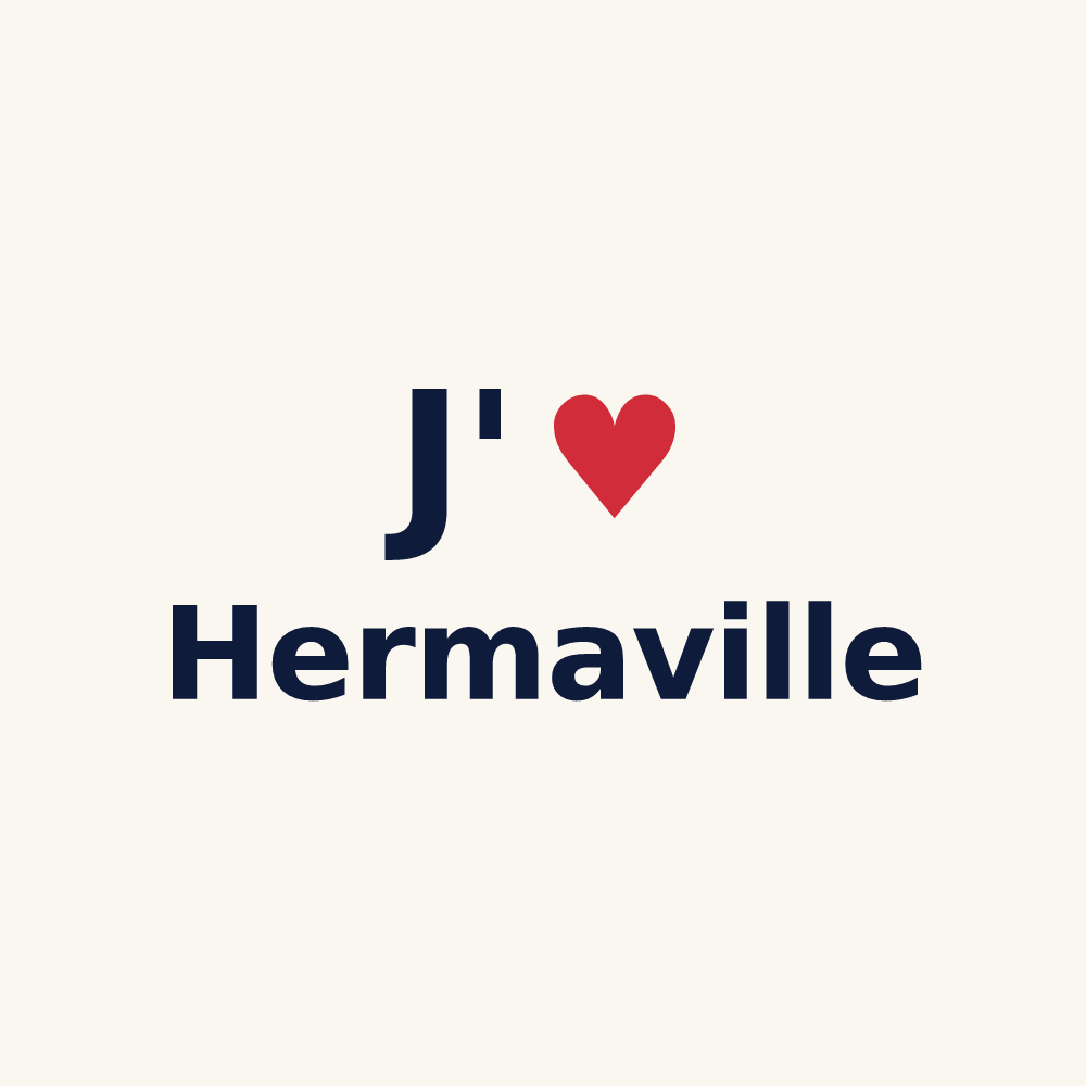 Tasse personnalisée Hermaville — design « J'aime Hermaville » imprimé sur la tasse