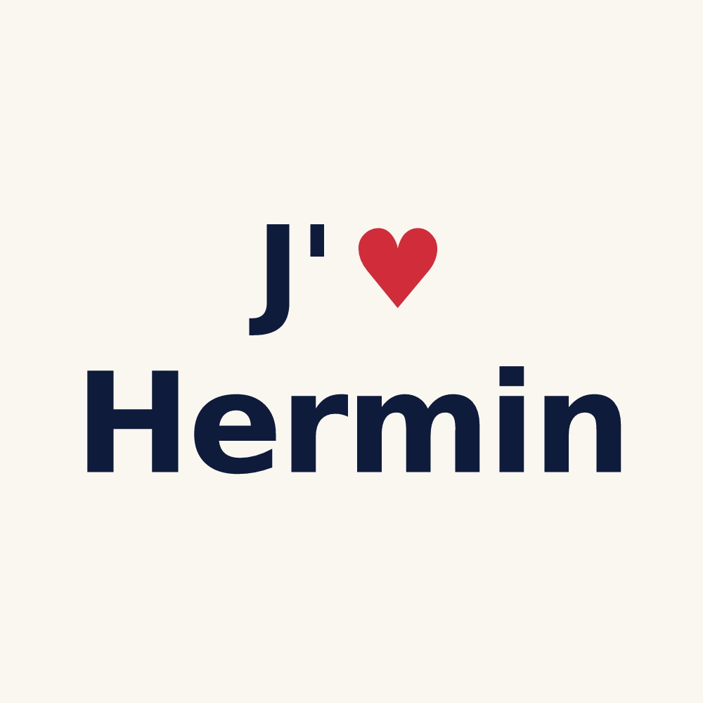 Tasse personnalisée Hermin — design J'aime Hermin