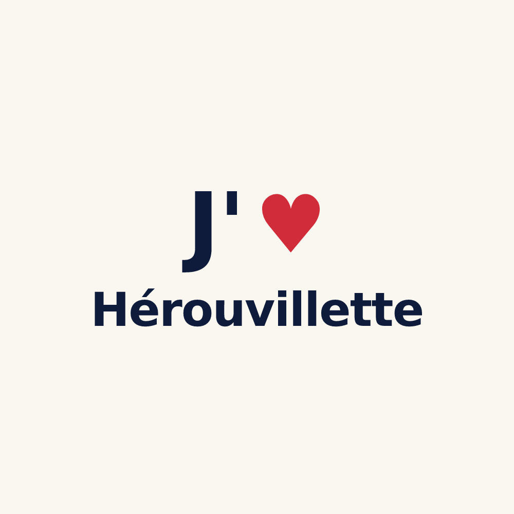 Tasse personnalisée Hérouvillette — design J'aime Hérouvillette