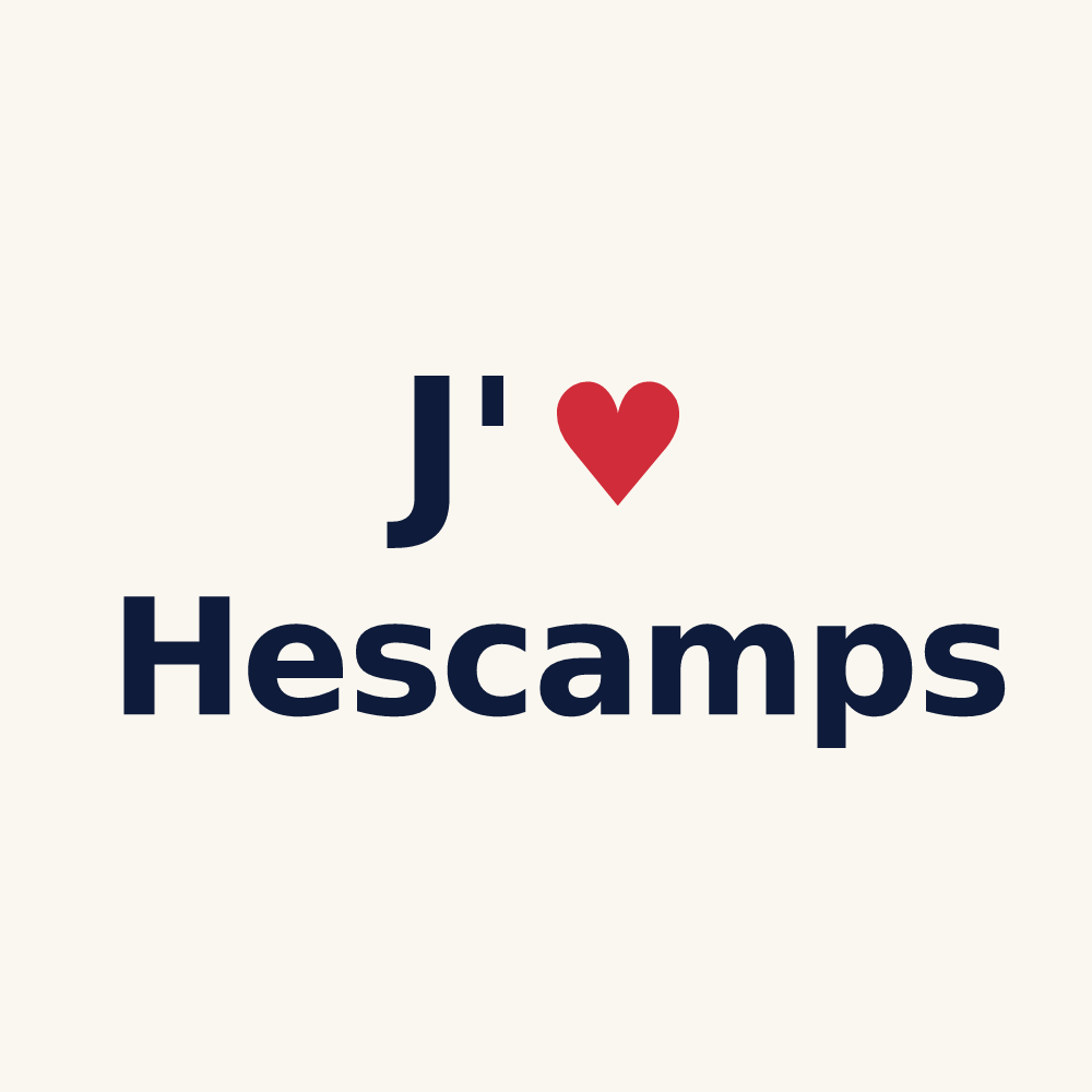 Tasse personnalisée Hescamps — design « J'aime Hescamps » imprimé sur la tasse