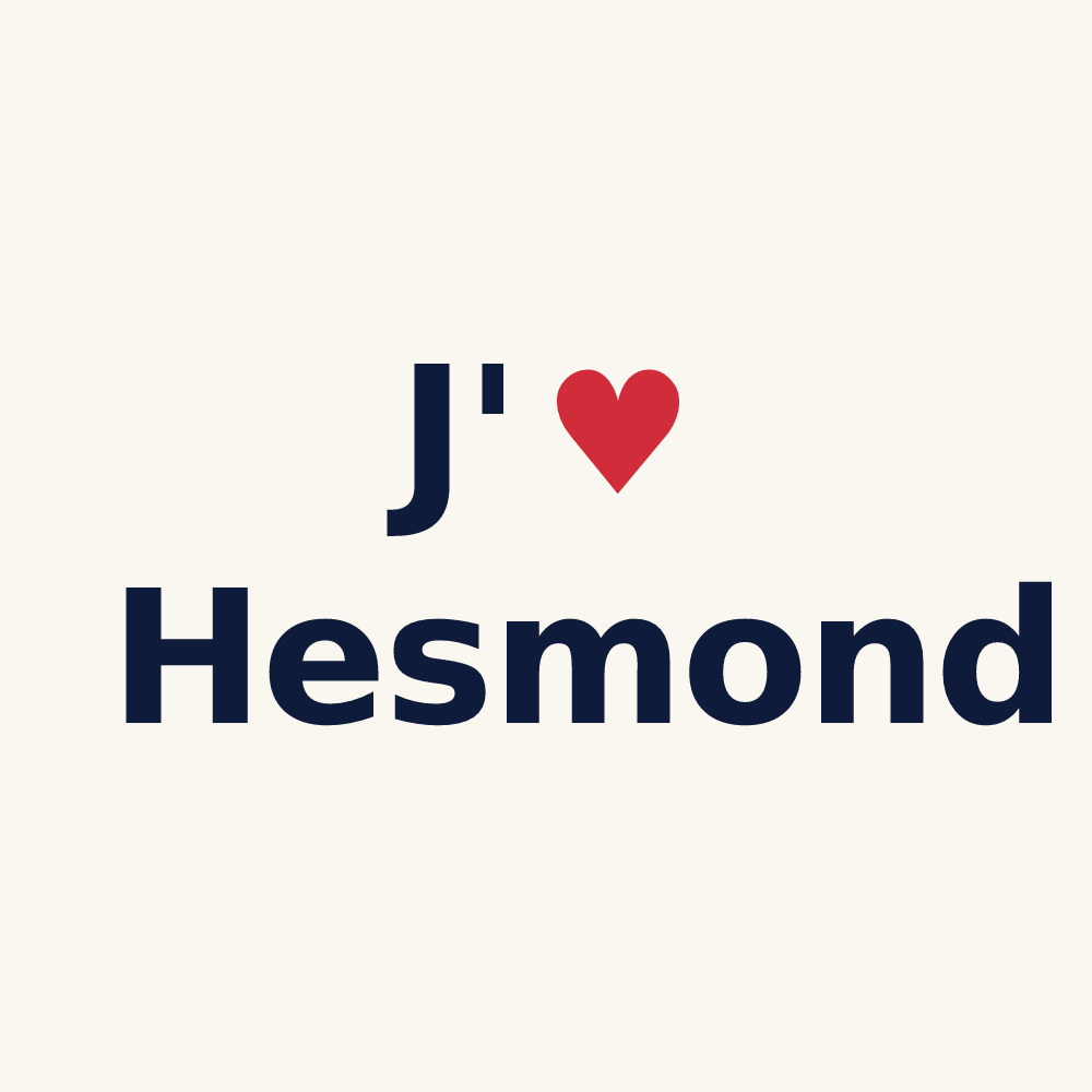 Tasse personnalisée Hesmond — design J'aime Hesmond