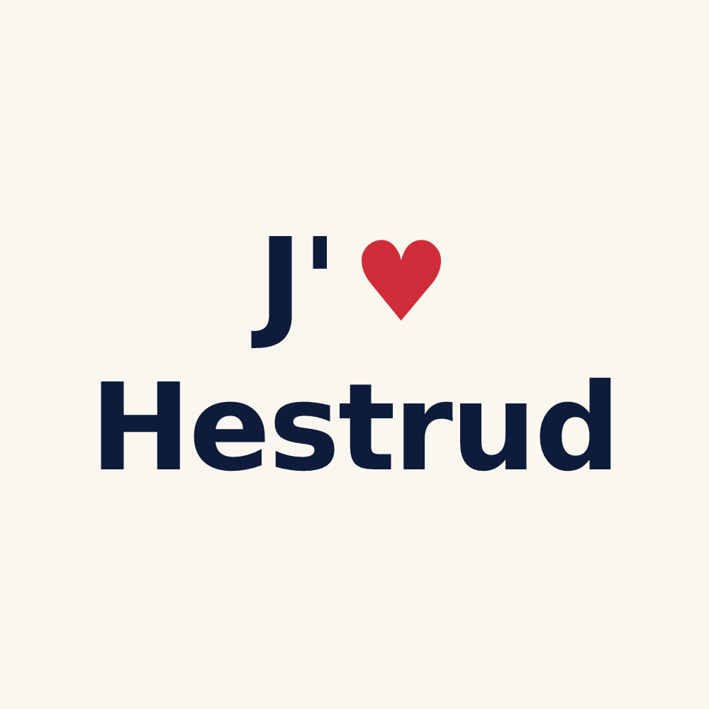 Tasse personnalisée Hestrud — design J'aime Hestrud