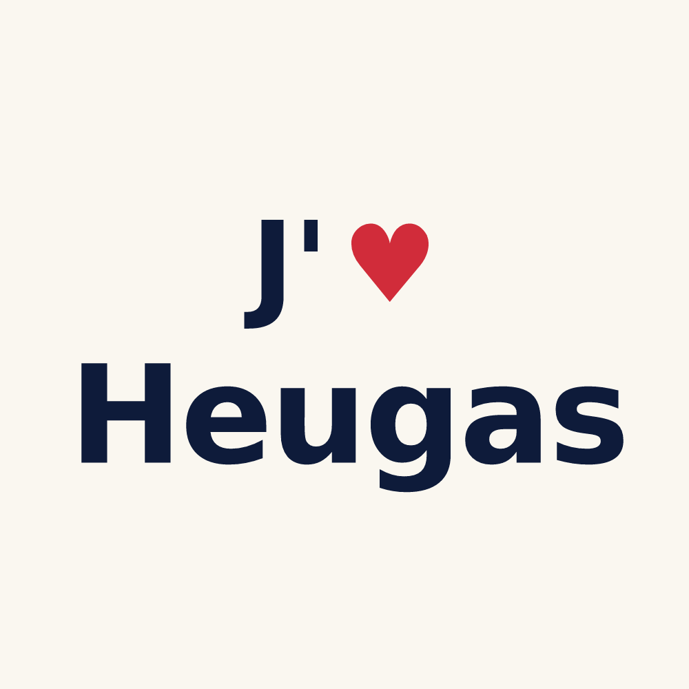 Tasse personnalisée Heugas — design J'aime Heugas