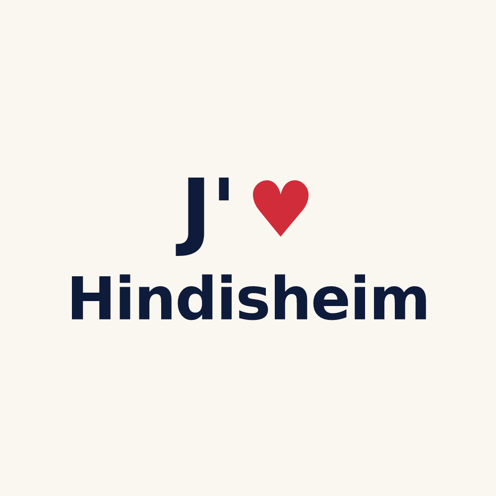 Tasse personnalisée Hindisheim — design J'aime Hindisheim