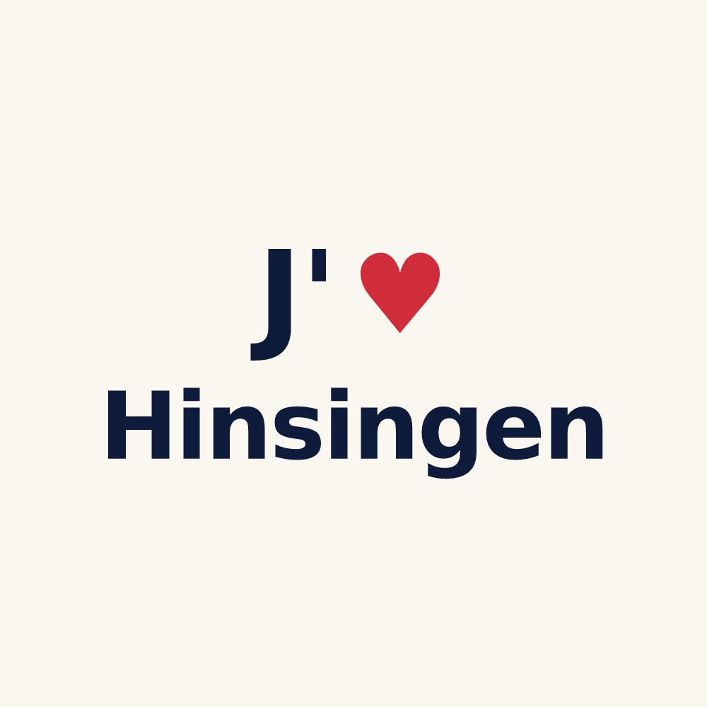 Tasse personnalisée Hinsingen — design J'aime Hinsingen