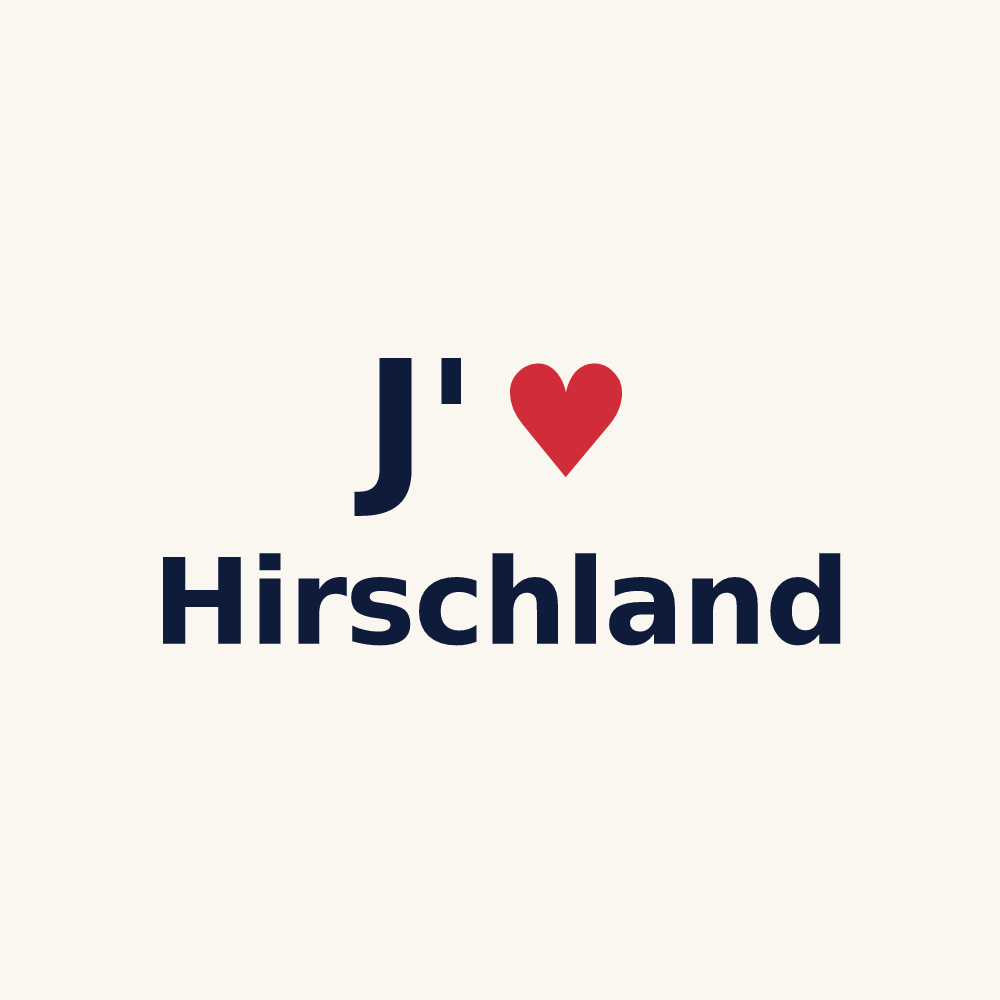 Tasse personnalisée Hirschland — design J'aime Hirschland