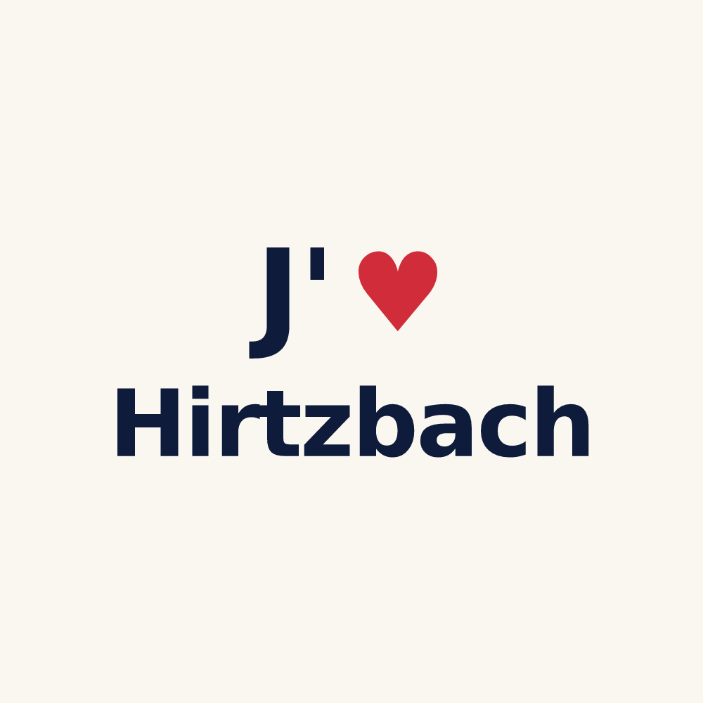 Tasse personnalisée Hirtzbach — design « J'aime Hirtzbach » imprimé sur la tasse