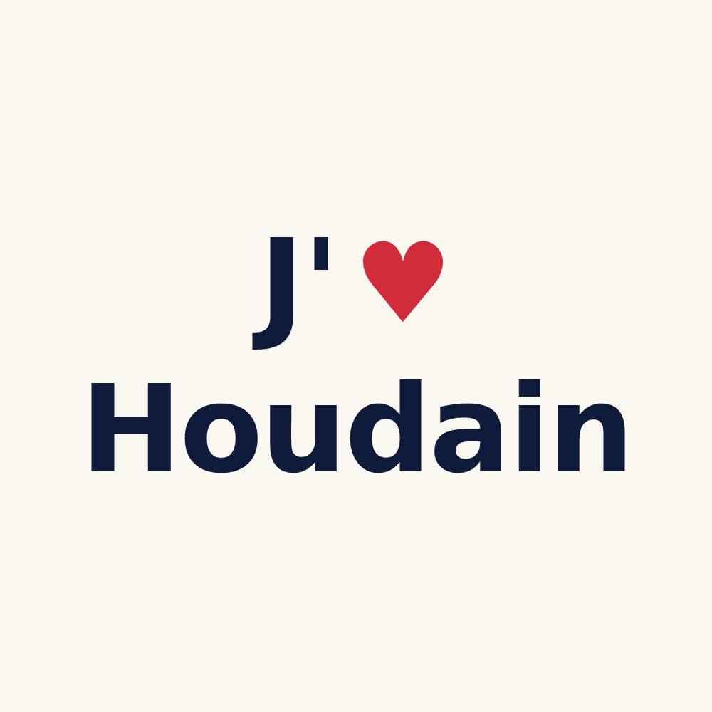 Tasse personnalisée Houdain — design « J'aime Houdain » imprimé sur la tasse