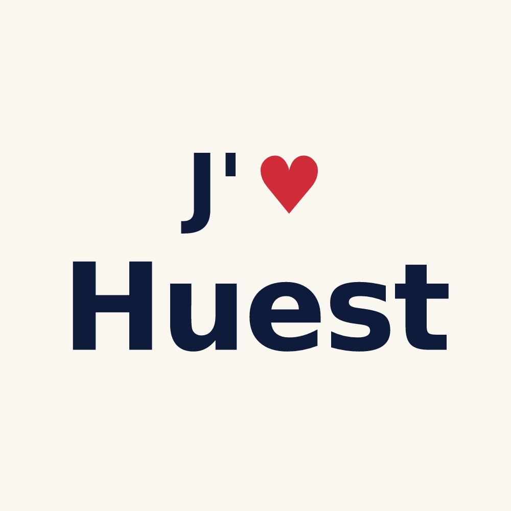 Tasse personnalisée Huest — design J'aime Huest