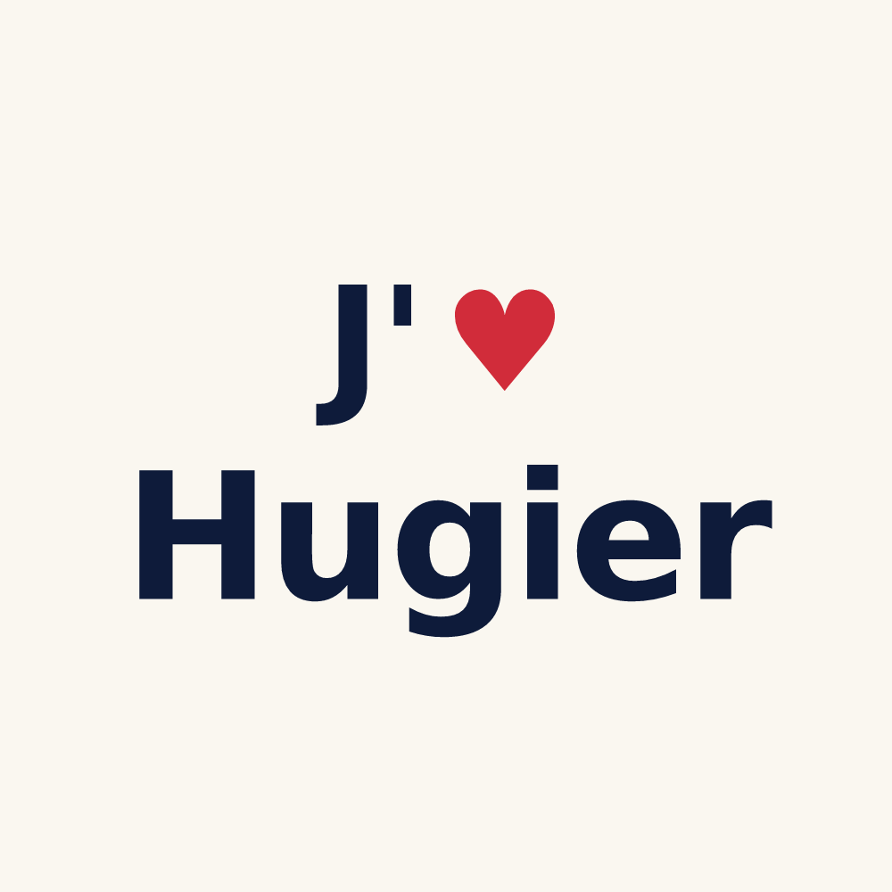 Tasse personnalisée Hugier — design J'aime Hugier