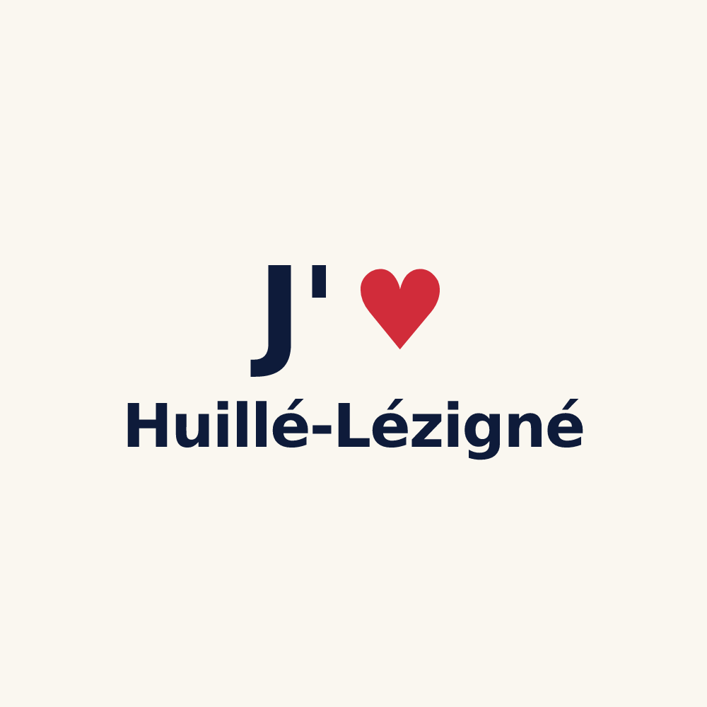 Tasse personnalisée Huillé-Lézigné — design « J'aime Huillé-Lézigné » imprimé sur la tasse
