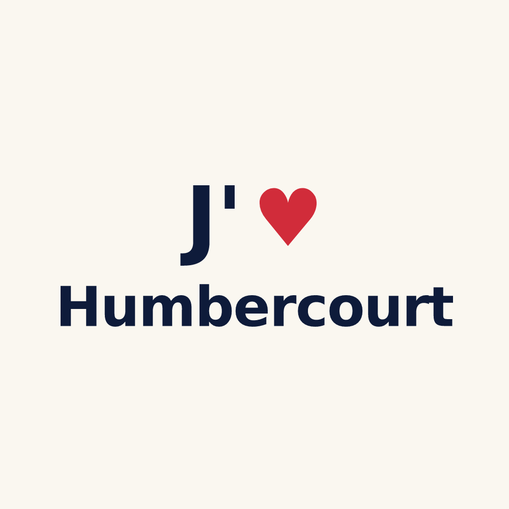 Tasse personnalisée Humbercourt — design « J'aime Humbercourt » imprimé sur la tasse