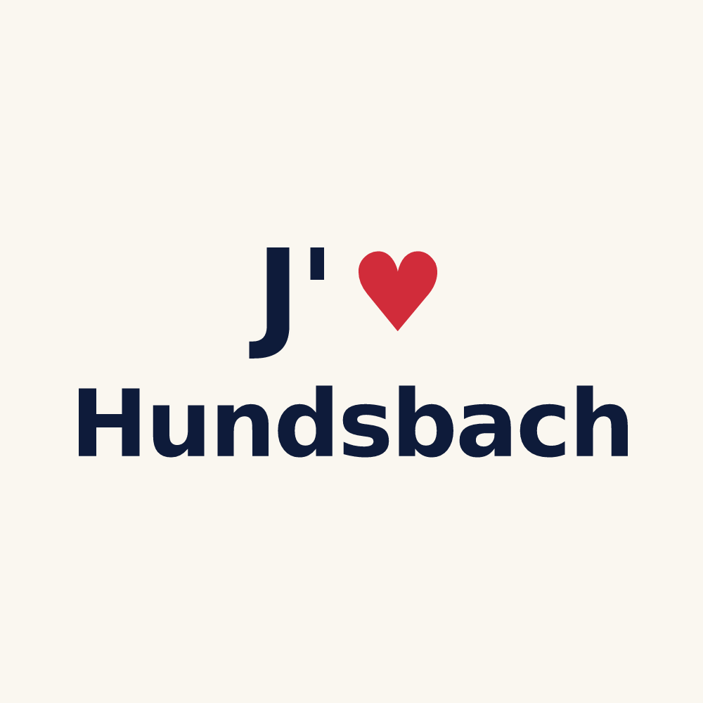 Tasse personnalisée Hundsbach — design « J'aime Hundsbach » imprimé sur la tasse