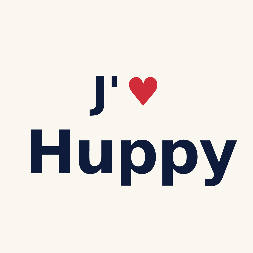 Tasse personnalisée Huppy — design J'aime Huppy