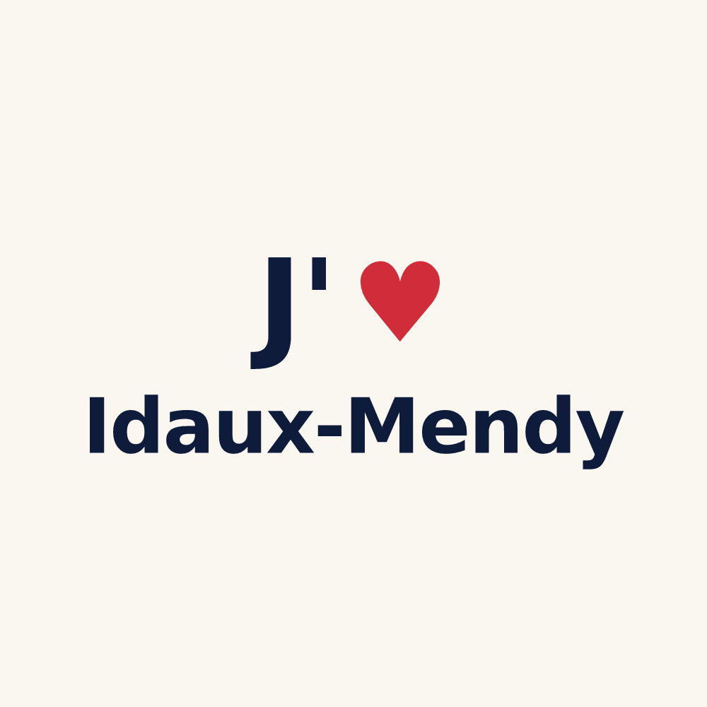 Tasse personnalisée Idaux-Mendy — design « J'aime Idaux-Mendy » imprimé sur la tasse