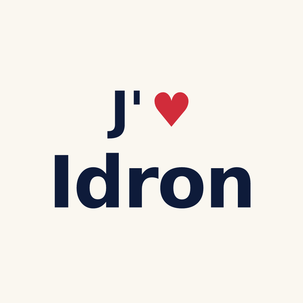 Tasse personnalisée Idron — design « J'aime Idron » imprimé sur la tasse
