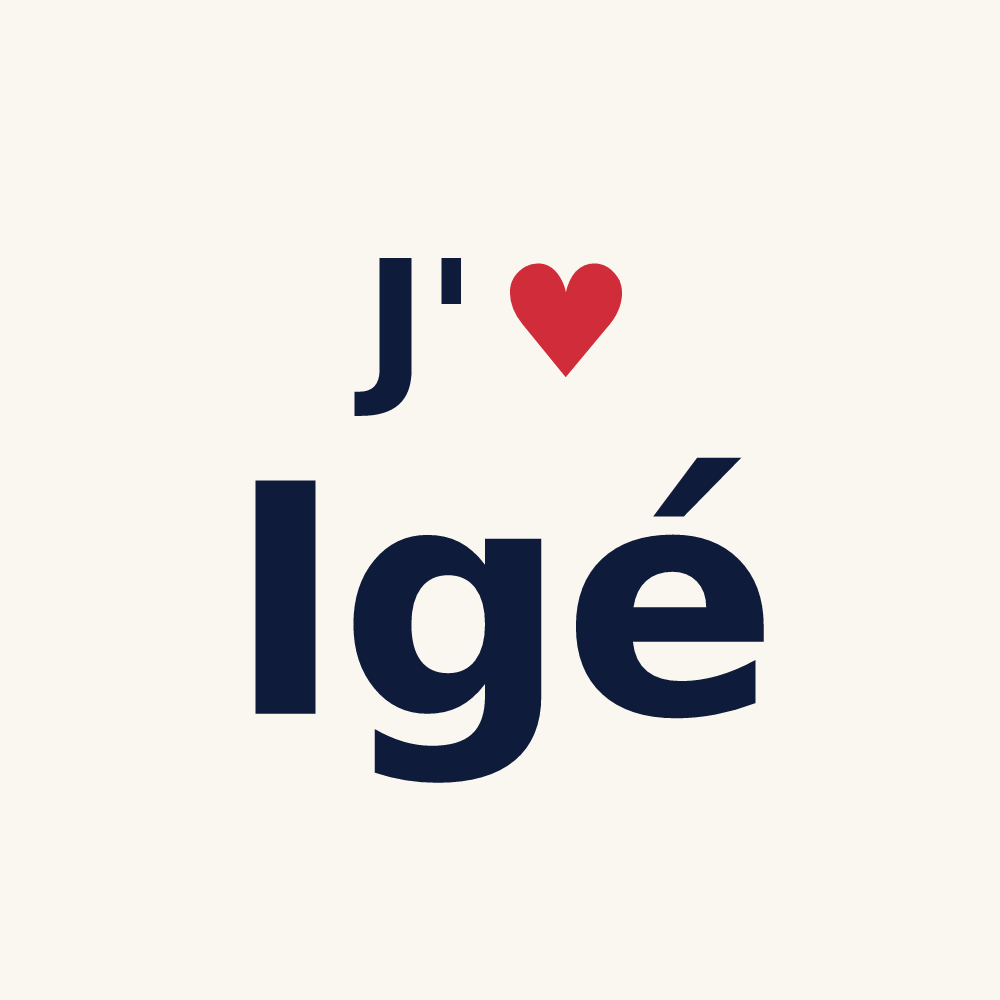 Tasse personnalisée Igé — design J'aime Igé