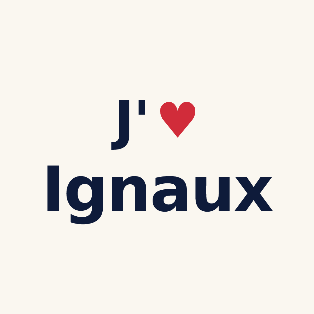 Tasse personnalisée Ignaux — design « J'aime Ignaux » imprimé sur la tasse