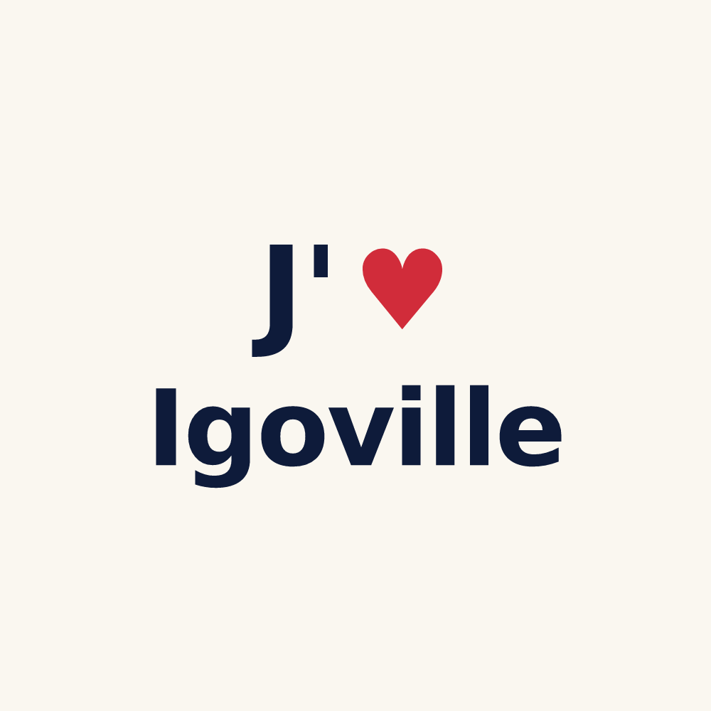 Tasse personnalisée Igoville — design J'aime Igoville