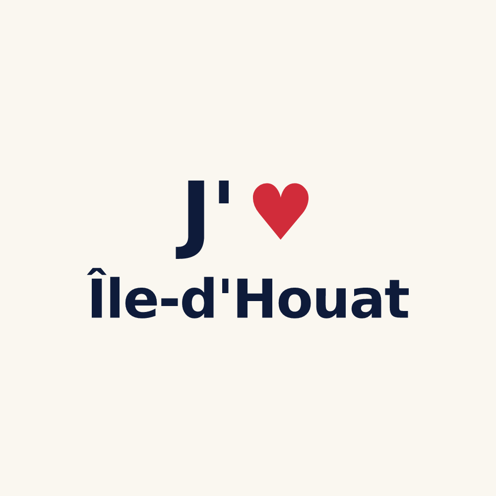 Tasse personnalisée Île-d'Houat — design « J'aime Île-d'Houat » imprimé sur la tasse