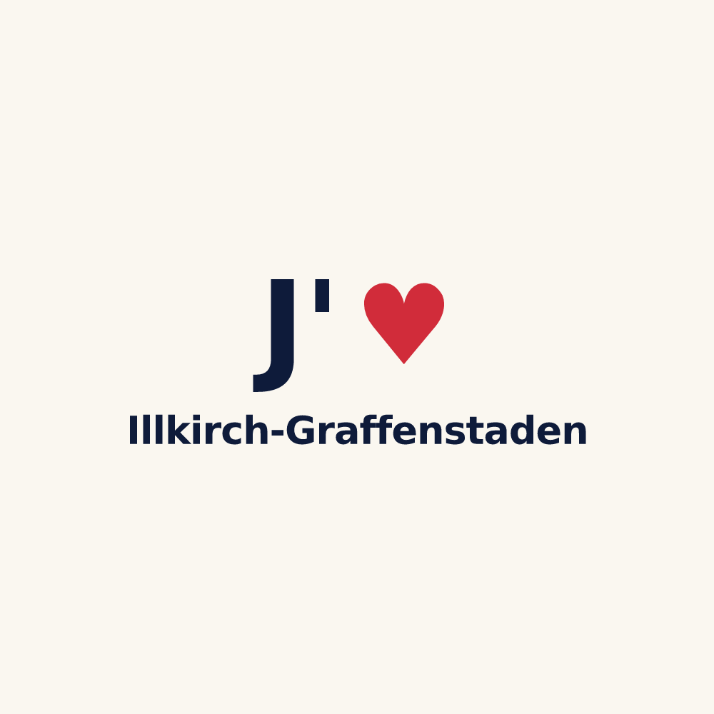 Tasse personnalisée Illkirch-Graffenstaden — design « J'aime Illkirch-Graffenstaden » imprimé sur la tasse