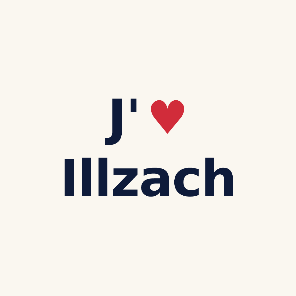 Tasse personnalisée Illzach — design « J'aime Illzach » imprimé sur la tasse