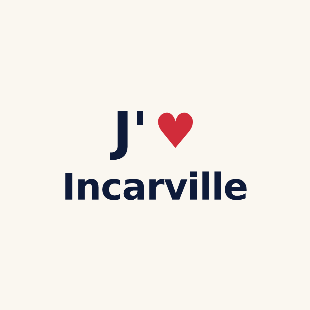 Tasse personnalisée Incarville — design « J'aime Incarville » imprimé sur la tasse